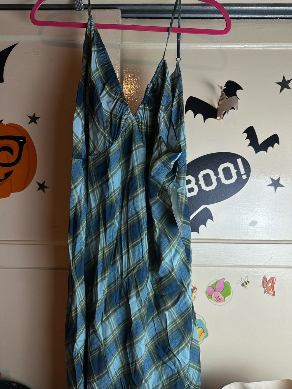 Plaid Dress - Blue & Green w/ spaghetti straps size 4X from target